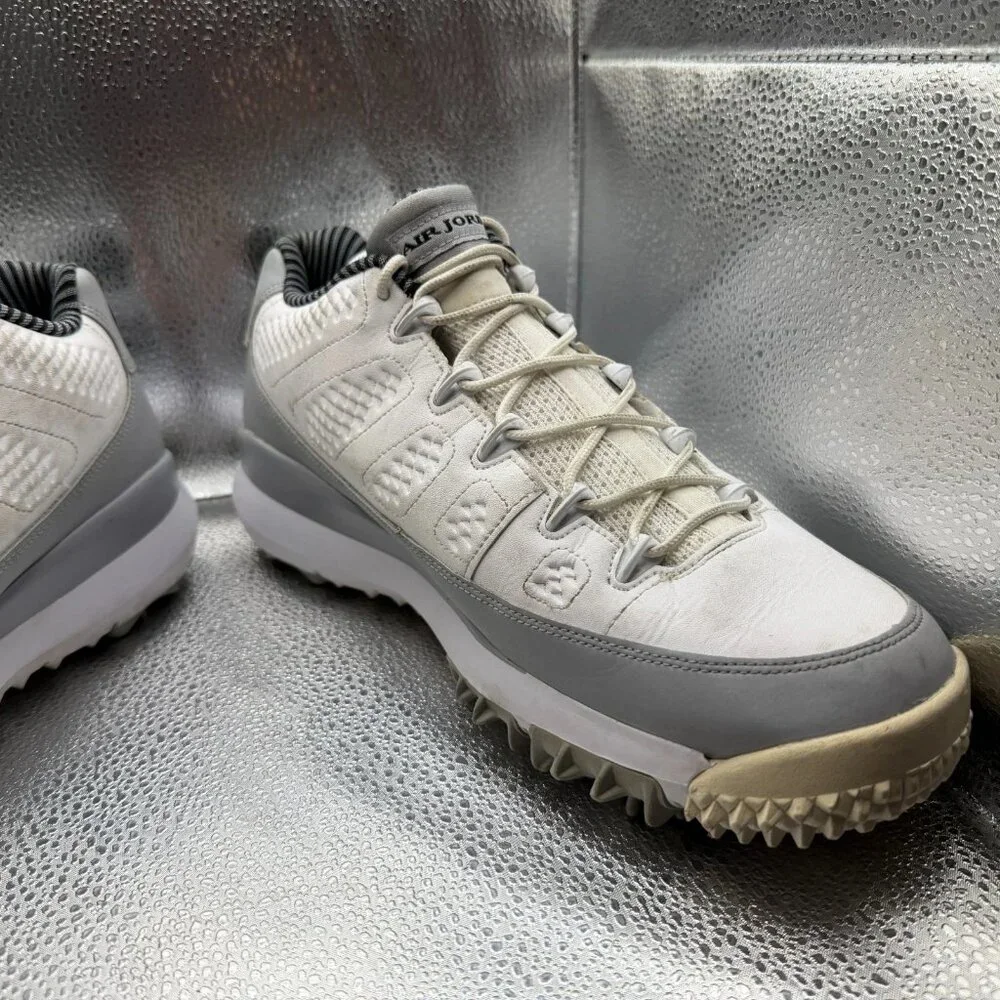 Size 11 Nike Air Jordan Retro 9 White‎ Wolf Gray Mens Golf Sneakers 833798-103